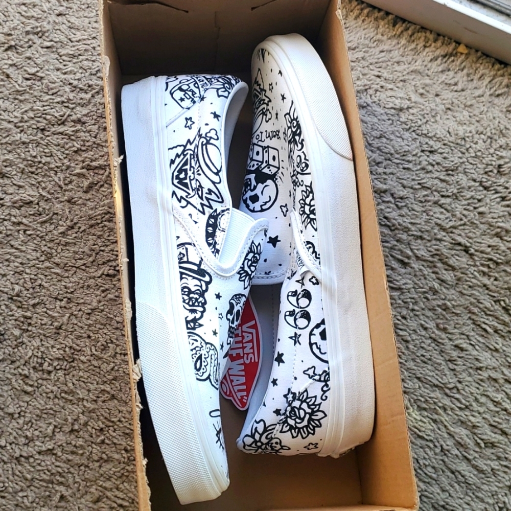 Vans Slip Ons "Create Ur Color" U Color white size 11 women - new with tags